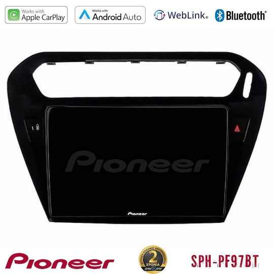 Pioneer Ηχοσύστημα Αυτοκινήτου για Peugeot 301 Citroen C-Elysee 2012-2018 (Bluetooth/USB/AUX/WiFi/GPS/Apple-Carplay/Android-Auto) με Οθόνη Αφής 9"