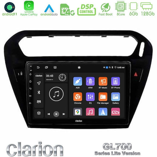 Clarion Car Audio System for Peugeot 301 Citroen C-Elysee 2012-2018 with Touch Screen 9" Bluetooth USB Wi-Fi GPS Apple CarPlay Android Auto