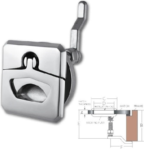 Schloss Quadratisches Antivibrations Inox 65mm Ohne Schlüssel