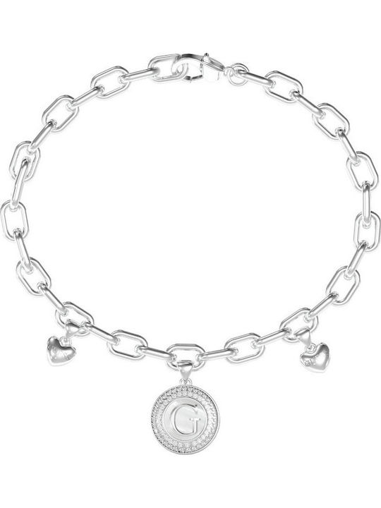 Guess Дамска Гривна с Дизайн Сърце от Стомана 21см