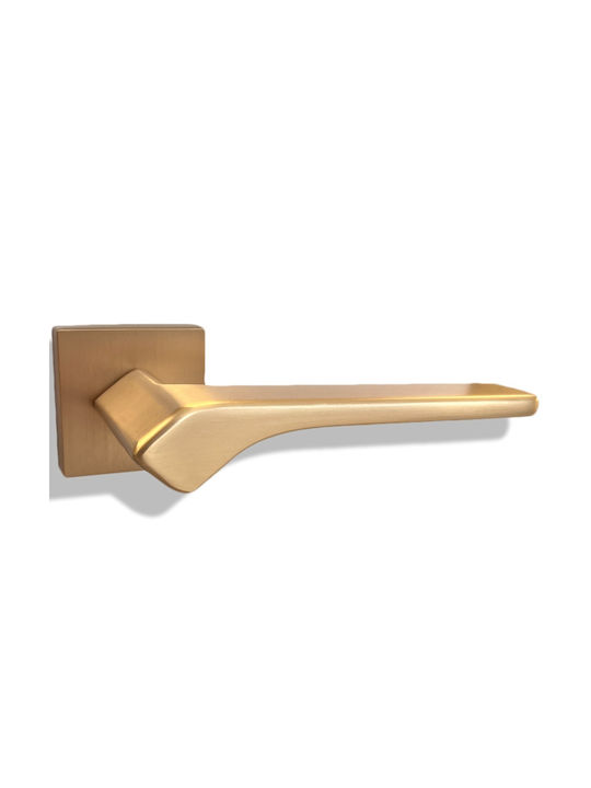 Deco Ceramica Πόμολο Μεσόπορτας με Ροζέτα W-300-4 Ζεύγος με Επιστόμιο Χρυσό Ματ