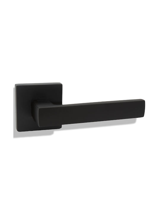 Deco Ceramica Buton Ușa Din Mijloc Rosette R12-A01-99 Pereche Cu Mâner Mat Negru
