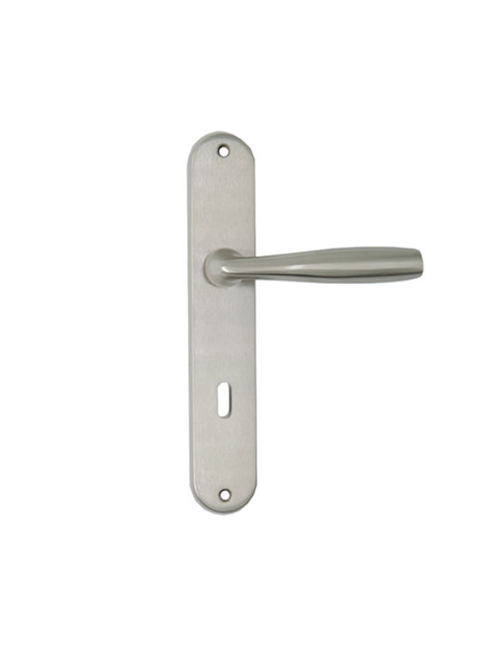 Deco Ceramica Πόμολο Μεσόπορτας με Πλάκα DK1206-ΟΡ Ζεύγος Νικελ Ματ