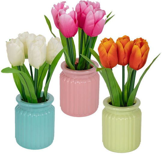 Künstliche Pflanze im Töpfchen Tulpe 21cm (Verschiedene Farben) Iliadis