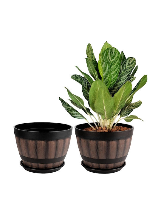 Belle Vous Σετ 2 Γλάστρες Πλαστικές Brown/black Belle Vous Σετ 2 Γλάστρες Πλαστικές Brown/black