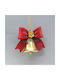 Polyresin Hanging Ornament Bell Red Bow 7x3.5x5.5cm