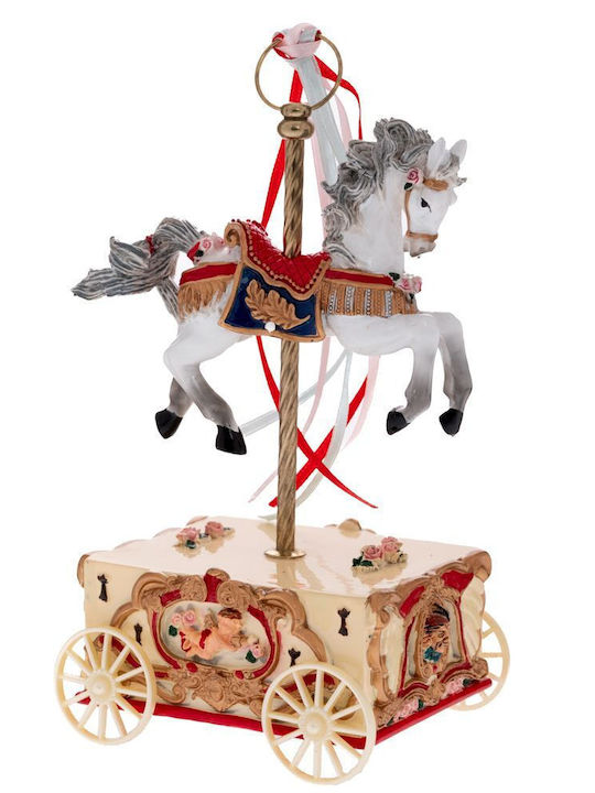 Gold Wind-Up Carriage Horse With Music 9.5x8.5x15.5cm