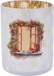 Iliadis Χριστουγεννιάτικο Γυάλινο Κηροπήγιο Μπα...