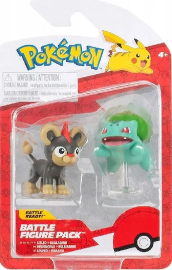 Pokemon Battle Figure 2 Pack Litleo Bulbasaur 5 Cm W20 Jazwares Jw095007-w19