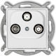 Icon Subscriber Socket Mechanism 2 Output Sat + Tv White Igsn