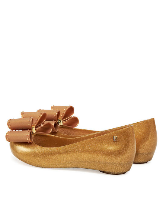 Damen Ballerinas in Gold Farbe