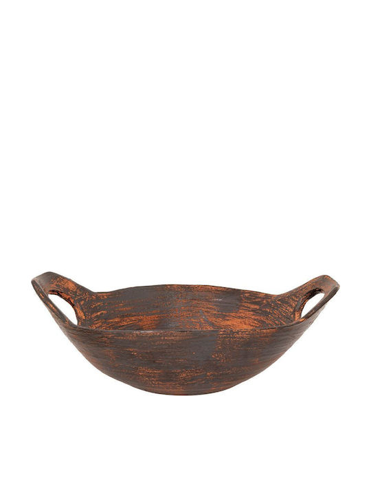 Iliadis Ceramic Decorative Platter Brown 37.5x34x15cm