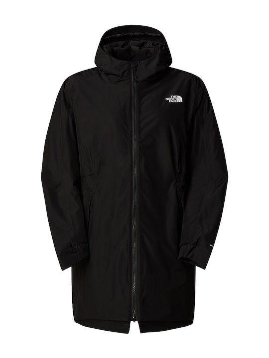 Hikesteller Insulated Women's Parka Jacket Waterproof and Windproof for Spring or Autumn with Hood Black
