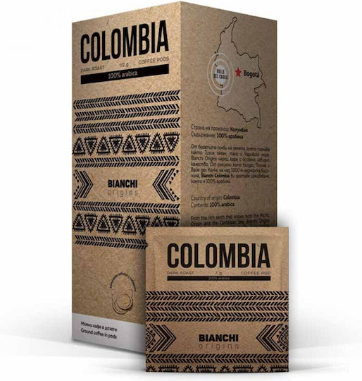 Bianchi Coffee Capsules Espresso Colombia 100% Compatible with Machine E.S.E. Pod 16caps,tobolek