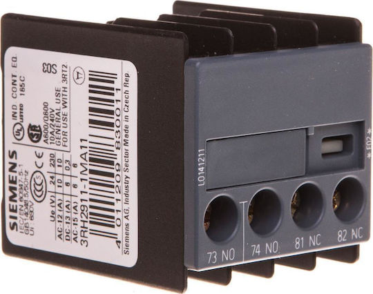 Siemens Auxiliary Contact 1z 1r Front Mounting 3rh2911-1ma11