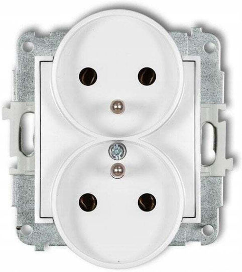 Karlik Doppelter Stromsteckdose Weiß 1Stück