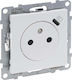 Legrand Suno Flat Socket 2p+e 16 A Μονή Χωνευτή Πρίζα Ρεύματος Αυτόματων Ακροδεκτών με 1 Θύρα USB Λευκή
