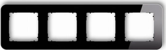 Karlik Quadruple Frame Karlik Icon 12-12-irsz-4 Universal Rounded Glass Effect Matte Black