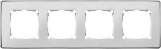 Kontakt-simon Simon Detail 82 Quadruple Frame Detail Select-metal White Aluminum Base 8201640-243