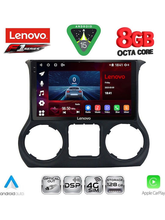 Lenovo Car Audio System for Jeep Wrangler 2011-2014 (Bluetooth/USB/WiFi/GPS/Apple-Carplay/Android-Auto) with Touch Screen 10"