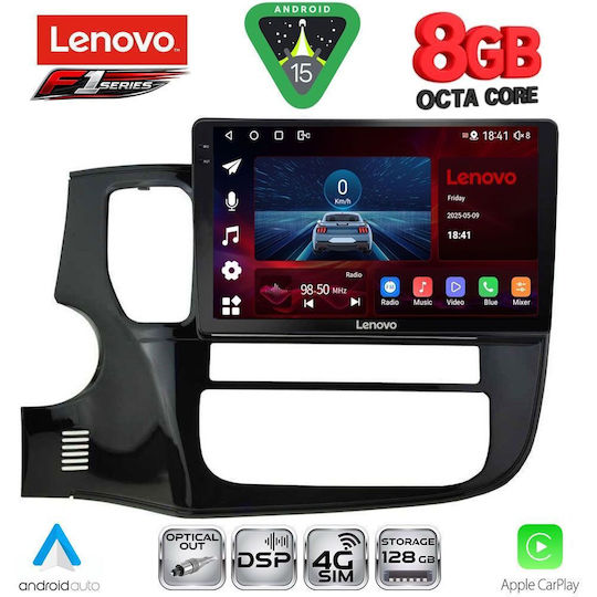 Lenovo Car Audio System for Mitsubishi Outlander 2013-2020 (Bluetooth/USB/WiFi/GPS/Apple-Carplay/Android-Auto) with Touch Screen 10"