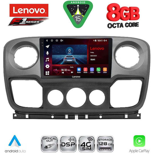 Lenovo Ηχοσύστημα Αυτοκινήτου για Opel Movano Renault Master Nissan NV400 2010-2020 (Bluetooth/USB/WiFi/GPS/Apple-Carplay/Android-Auto) με Οθόνη Αφής 10"