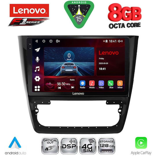 Lenovo Car Audio System for Skoda Yeti 2014-2018 (Bluetooth/USB/WiFi/GPS/Apple-Carplay/Android-Auto) with Touch Screen 10"