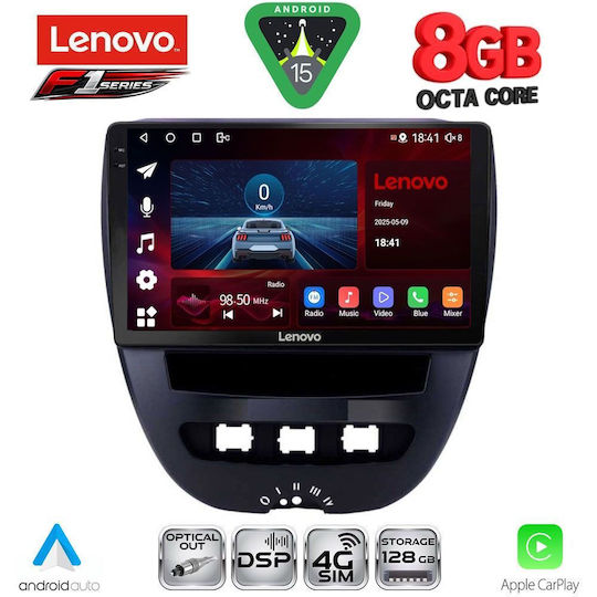 Lenovo Ηχοσύστημα Αυτοκινήτου για Toyota Aygo 2005-2014 (Bluetooth/USB/WiFi/GPS/Apple-Carplay/Android-Auto) με Οθόνη Αφής 10"