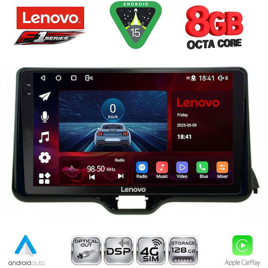 Lenovo Car Audio System for Toyota Yaris Mazda 2 2020 (Bluetooth/USB/WiFi/GPS/Apple-Carplay/Android-Auto) with Touch Screen 10"