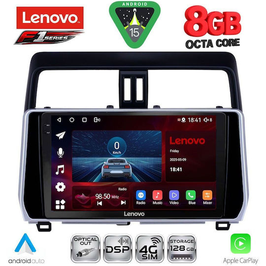 Lenovo Car Audio System for Toyota Land Cruiser 2019-2023 (Bluetooth/USB/WiFi/GPS/Apple-Carplay/Android-Auto) with Touch Screen 10"