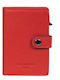 Leather Men's Wallet Classic with RFID and Slide Mechanism Red