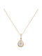 Necklace Rosette from Gold 14K with Zircon