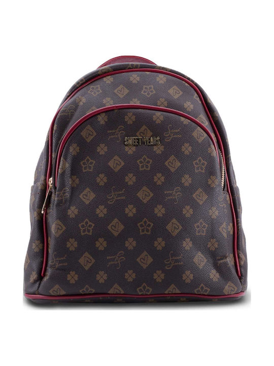 Women's Backpack Shoulder Bag Brown