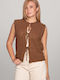 Women's Sleeveless Brown Tunic