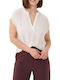 Women's Blouse with V Neckline White
