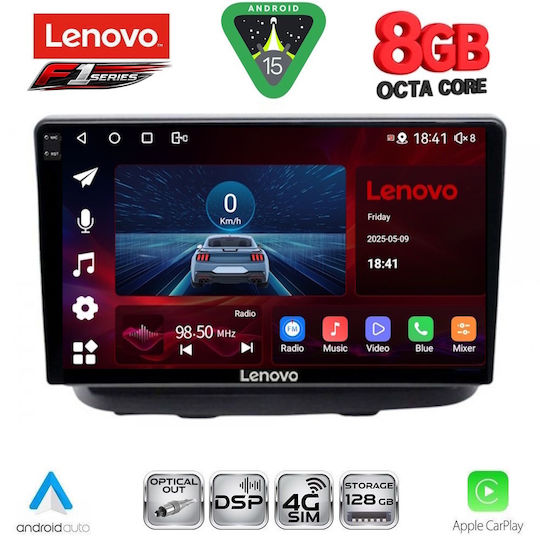 Lenovo Car Audio System for Fiat Doblo 2002-2009 (Bluetooth/USB/WiFi/GPS/Apple-Carplay/Android-Auto) with Touch Screen 10"