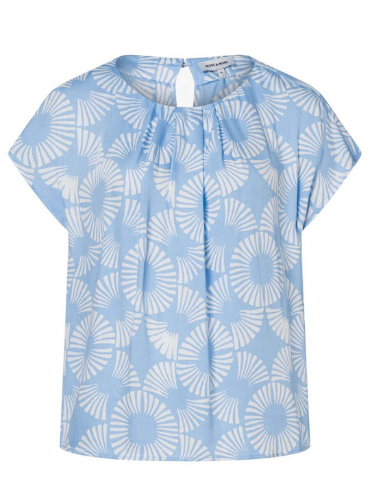 Damen Bluse Satin Sky Blue
