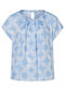 Damen Bluse Satin Sky Blue