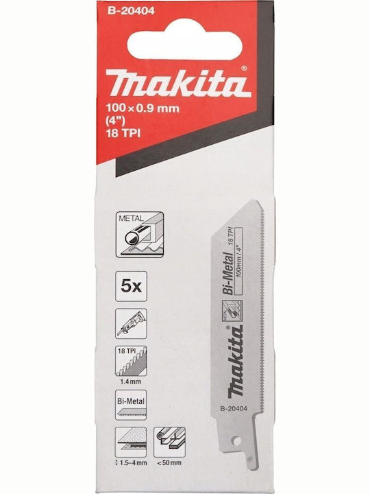 Makita Makita Πριονολαμα Σπαθοσεγες Bim 100x0,9mm 5τμχ Μεταλλο 1 5-4 0mm