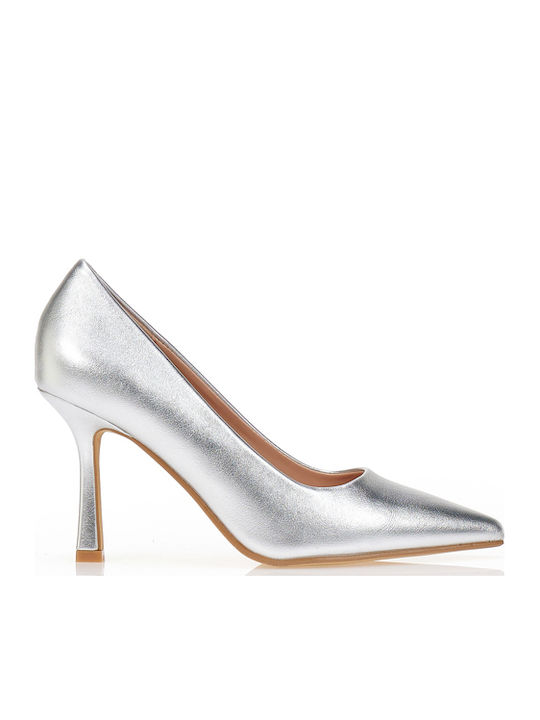 Tsoukalas Pumps mit hohem Absatz Silber