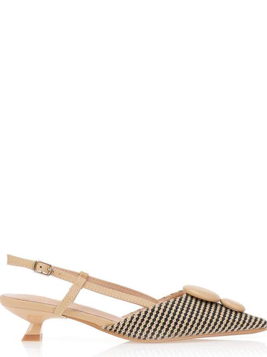 Tsoukalas Brown Low Heels with Strap