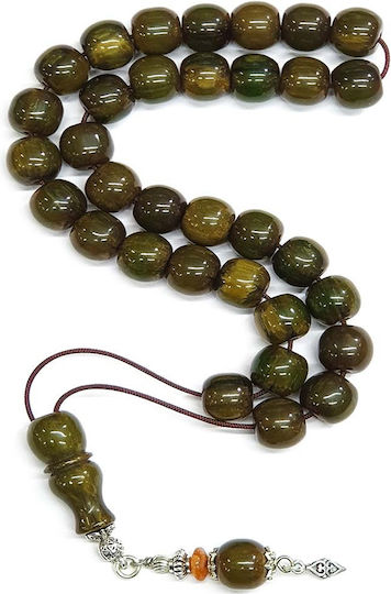 Roloi Komboloi Mastic Worry Beads with 33 Beads Green 36cm