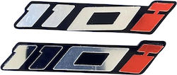 Motorrad-Aufkleber Tastaturen "110i" Cc Silber Set 2 Stück