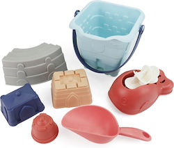 Set 7 Sandspielzeug Schloss Eimer Sandformen Zubehör Woopie Pastell