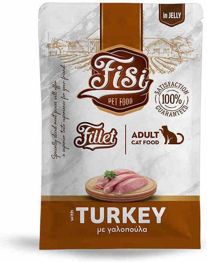 Wet Food for Adult Cats in Pouch with Turkey Meat Chicken Beef and Lamb 85gr