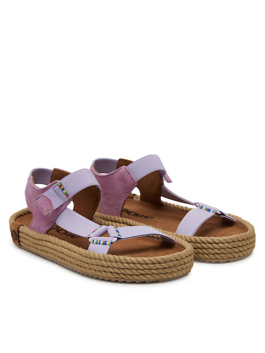 Flache Sandalen für Damen in Lila Farbe