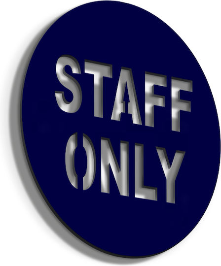 Σήμανση ''staff'' 14x14 Εκ Στρογγυλό Μπλέ Ακρυλικό Πλαστικό Πάχους 3mm Νο5881337_2