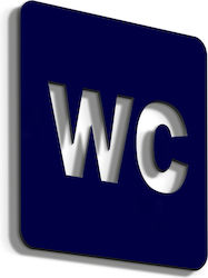 Σήμανση ''wc'' 14x14 Εκ Μπλέ Ακρυλικό Πλαστικό Πάχους 3mm Νο5881338
