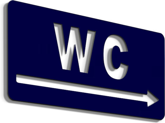 Σήμανση ''wc Right'' 15x7 Εκ Μπλέ Ακρυλικό Πλαστικό Πάχους 3mm Νο5881333
