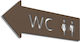 Σήμανση ''wc Left_2'' 20x7 Εκ Καφέ Ακρυλικό Πλαστικό Πάχους 3mm Νο5881347